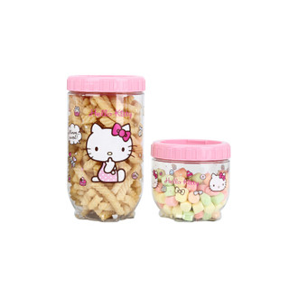 乐扣乐扣(LOCK&LOCK)新生儿HELLO KITTY保鲜盒儿童储物罐奶粉零食罐密封收纳盒4件套装 LKT852S4