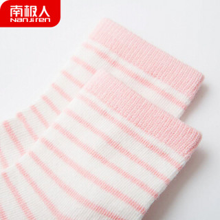 南极人 Nanjiren 婴儿袜子 新生儿宝宝棉质袜子男女童袜子儿童地板袜5双装 四季粉色款 L
