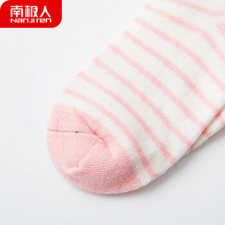 南极人 Nanjiren 婴儿袜子 新生儿宝宝棉质袜子男女童袜子儿童地板袜5双装 四季粉色款 L
