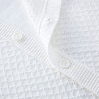 PurCotton 全棉时代 2000249701 幼儿女款棉线开衫薄款 90/52(建议2-3岁) 白色