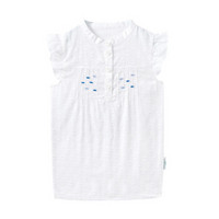 PurCotton 全棉时代 2000213902 女童剪花短袖衬衫