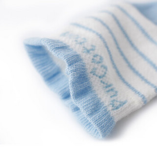 PurCotton 全棉时代 婴幼儿条纹网格提花袜 (蔚蓝+鹅卵石+浅蓝、13cm)