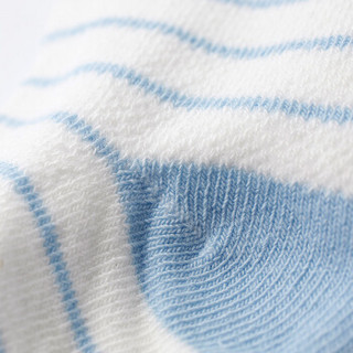 PurCotton 全棉时代 婴幼儿条纹网格提花袜 (蔚蓝+鹅卵石+浅蓝、 15cm 建议3-4岁)