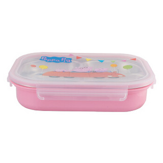 泰福高（TAFUCO）儿童餐具 韩国进口小猪佩奇儿童餐盘儿童智能饭盒三隔餐盘 粉色1000ml