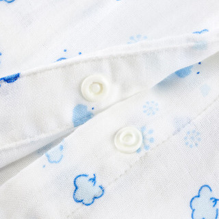 PurCotton 全棉时代 800-007533 婴幼儿纱布短袖连体服 66/44（建议3-6个月）蓝棉朵
