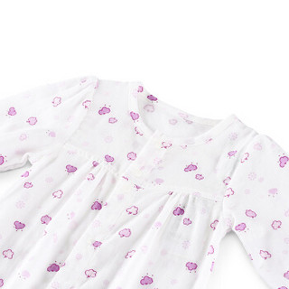 PurCotton 全棉时代 800-007537 婴幼儿纱布哈衣 59/44(建议0-3个月) 粉棉朵