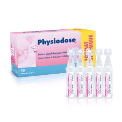 法适宝(Physiodose)生理盐水 海盐水 婴儿洗鼻水 宝宝通鼻塞滴鼻液 儿童洗鼻器 深海盐水5ml*40 法国原装进口 *5件