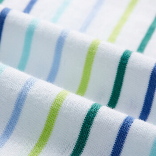PurCotton 全棉时代 2000241301 幼儿男款针织色织长袖T恤 90/52(建议2-3岁) 蓝绿彩条