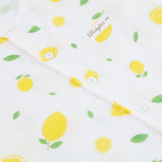 贝吻 B3056 宝宝纱布长袖睡袍 (柠檬、80码、1条装)