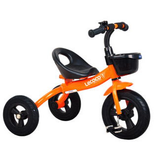 乐卡（Lecoco）儿童三轮车 避震脚踏车 三轮儿童车 乐卡童车 瑞奇免充气钛空轮 宝丽橙
