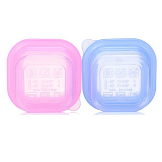 partita 变奏曲 儿童硅胶食物保鲜盒 (100ml、2个、水晶红+水晶蓝)