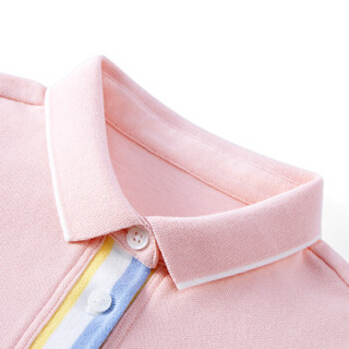 PurCotton 全棉时代 女童针织翻领POLO衫 (亮粉色、130/60、1条装)