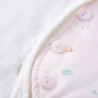 PurCotton 全棉时代 婴儿纱布夹薄涤侧开睡袋 (树叶小兔、90*58cm(建议18-24个月) 、1条装)