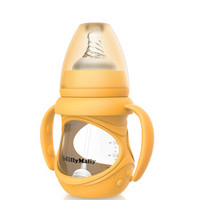 millymally 婴幼儿马卡龙防摔玻璃奶瓶 (150ML、可爱橙)