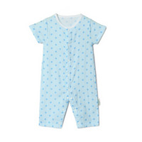 PurCotton 全棉时代 婴幼儿纱布短袖连体服 (蓝底星星+帆船、2件装)
