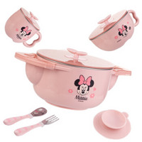 Disney 迪士尼 儿童保温吸盘碗叉勺子5件套 