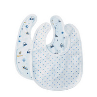 PurCotton 全棉时代 婴儿纱布复合口水兜 (22*30cm、星际呦呦+白底蓝星、2条装)