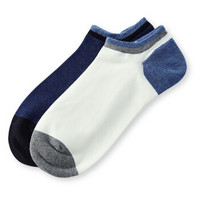 PurCotton 全棉时代 男士短筒休闲袜 薄款 (26~28cm、深蓝+米白)