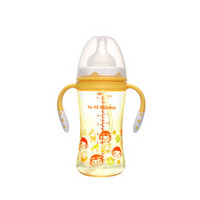 Yo Yo Monkey 优优马骝 十字孔(3个月以上) 宽口径奶瓶 240ml 橙色款