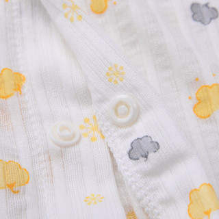 PurCotton 全棉时代 婴幼儿针织长袖哈衣 (黄色棉花朵朵)