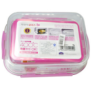 LOCK&LOCK 乐扣乐扣 LLG445-PKT 新生儿HELLO KITTY格拉斯保鲜盒 (1L、粉色)