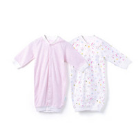 PurCotton 全棉时代 婴幼儿针织妙妙衣 (2条装、80/48、运动小兔+粉色条纹)