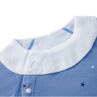 PurCotton 全棉时代 婴儿针织插肩袖连体服 (星际闪亮蓝、66/44)