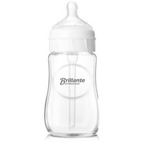 Brillante 贝立安 宽口径婴儿奶瓶 新生儿玻璃奶瓶宝宝防胀气奶瓶230ml硅胶仿真奶嘴 BYP16