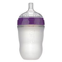 DOT 小不点 么么哒仿真母乳宽口径硅胶奶瓶 (240ml、紫色)