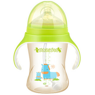 BABISIL 贝儿欣 亲馨系列 宝宝PPSU吸管奶瓶 (粉绿、300ml)