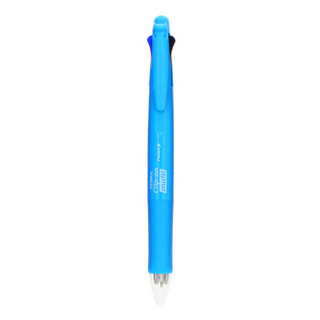 日本斑马牌 (ZEBRA)四色圆珠笔带自动铅笔（四色圆珠笔+铅笔） 0.7mm子弹头按动多功能多色笔 B4SA1 天蓝杆