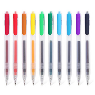 kinbor 10支装10色0.5mm彩色按动中性笔/签字笔/水笔/按动笔 十色DTB6699