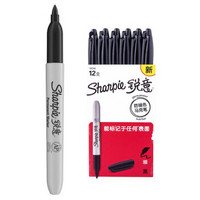 Sharpie 锐意 防褪色油性马克笔 细头黑 12支 *3件