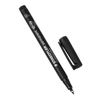 STAEDTLER 施德楼 德国施德楼（STAEDTLER）记号笔速干油性笔光盘笔0.6mm 黑色 10支装F318-9