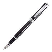 钢笔签字笔男女士商务办公成人学生用0.5mm墨水笔绅士系列902亮黑银夹