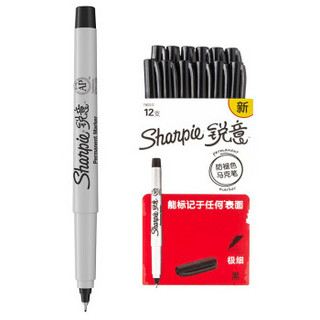 Sharpie 锐意 马克笔 (黑色、12支装)