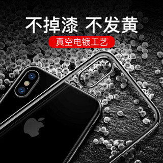 亿色(ESR) iPhone xs max手机壳苹果xs max保护套 防摔全包硅胶软壳潮 抖音同款电镀边框男女款  晶耀-深邃黑