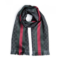 GUCCI 古驰  男士双G图案拼色围巾 