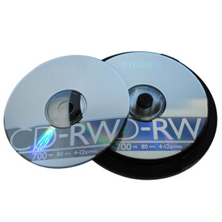 飞利浦（PHILIPS）PH CD-RW  可擦写空白刻录光盘光碟 可重复刻录 10片装刻录盘700M