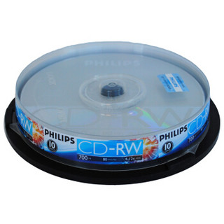 飞利浦（PHILIPS）PH CD-RW  可擦写空白刻录光盘光碟 可重复刻录 10片装刻录盘700M