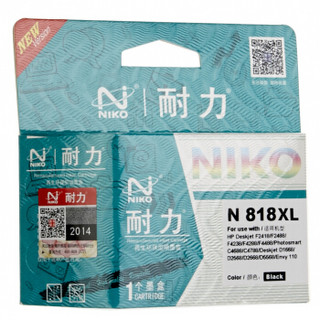 耐力（NIKO）N 818 大容量 黑色墨盒 (适用惠普 Deskjet F2418/F2488/F4238/F4288/Deskjet D1668/D2568)