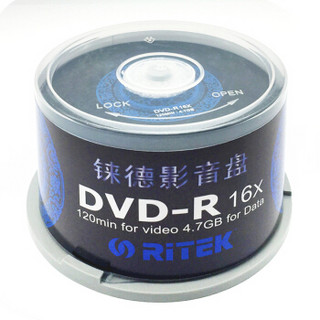 铼德（RITEK）DVD-R空白光盘/刻录盘 青花瓷系列16X4.7G 50片桶装