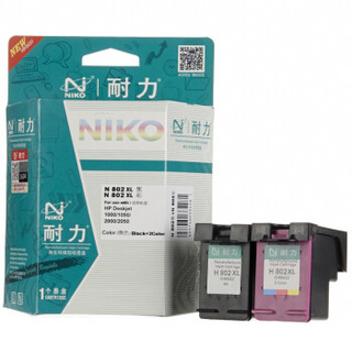 niko 耐力 N 802 黑色+彩色 大容量墨盒套装 (黑色、通用耗材、套装)