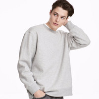 H&M HM0569976 男士卫衣 (亮灰色、XL)