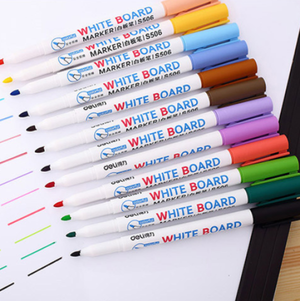 deli得力彩色白板笔8支装