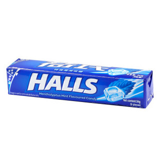 HALLS 荷氏 薄荷糖 (34g、特强薄荷味)