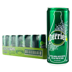 Perrier 巴黎水 原味气泡矿泉水纤体罐装 330ml*24罐