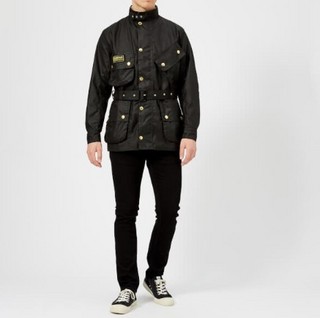 Barbour 巴伯尔 男士机车油蜡夹克 (黑色、M)