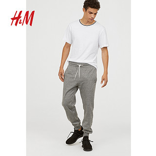 H&M 0636586 男士抽绳休闲裤 (浅米色、M)