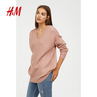 H&M HM0580482 长袖针织套衫 (浅混灰色、S)
